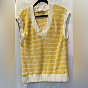 Zara White And Yellow Vest Size M